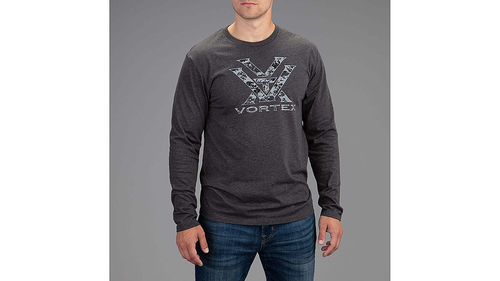Vortex Digi Cam Core Logo LS T-Shirt - Mens, Charcoal Heather, S, 221-04-CHHS