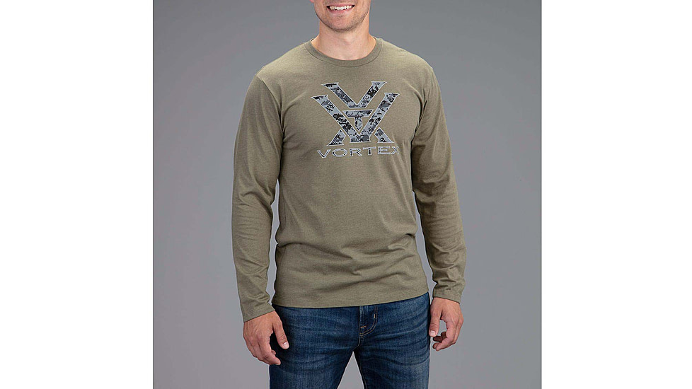 Vortex Digi Cam Core Logo LS T-Shirt - Mens, Military Heather, S, 221-04-MIHS