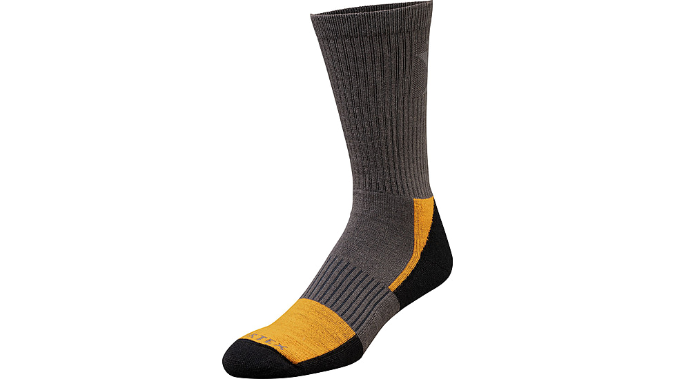 Vortex Everyday Trekker Crew Sock, Charcoal/Black Gold, Extra Large, 120-25-CHRXL