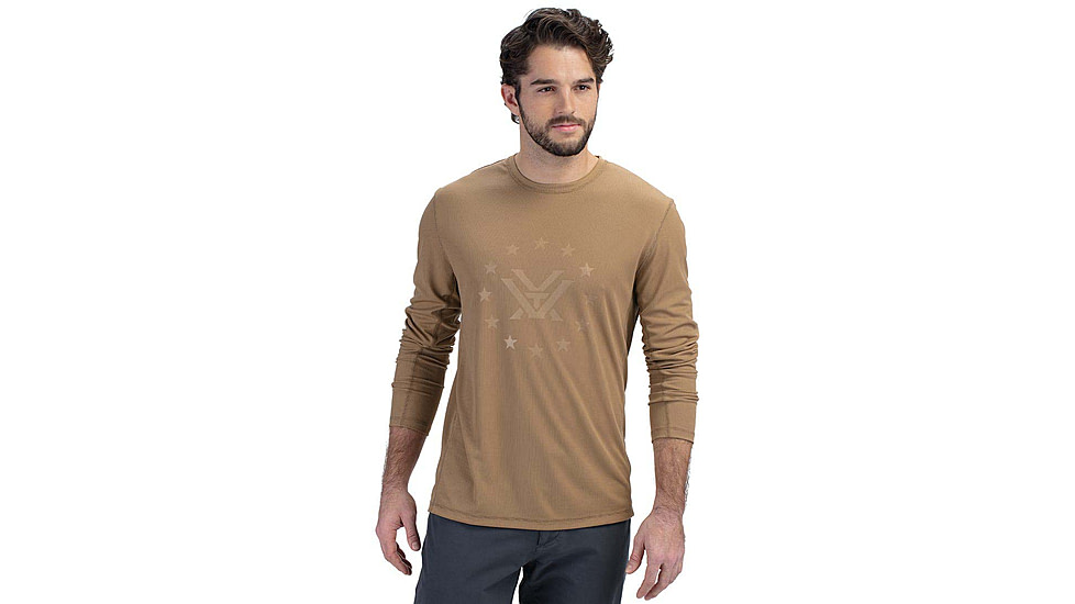 Vortex LS Performance Logo Shirt - 13 Star - Mens, 4XL, Kelp Brown, 123-06-KLP4X