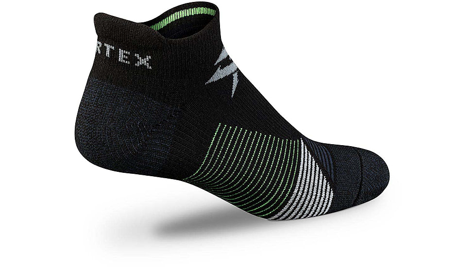 Vortex Pursuit Trail No-Show Active Sock - Mens, Black/Toxic Green, XL, 122-26-BTGXL