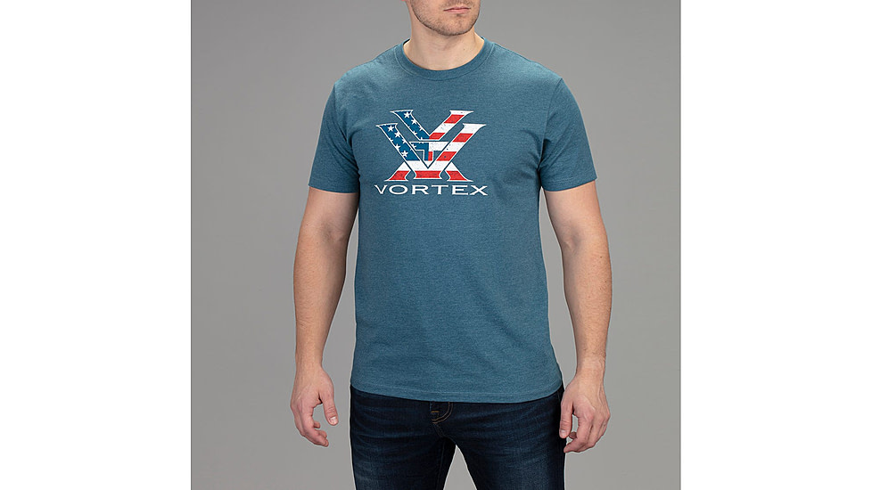 Vortex Stars and Stripes Short Sleeve T-Shirt - Mens, Blue, Medium, 121-13-SBHM
