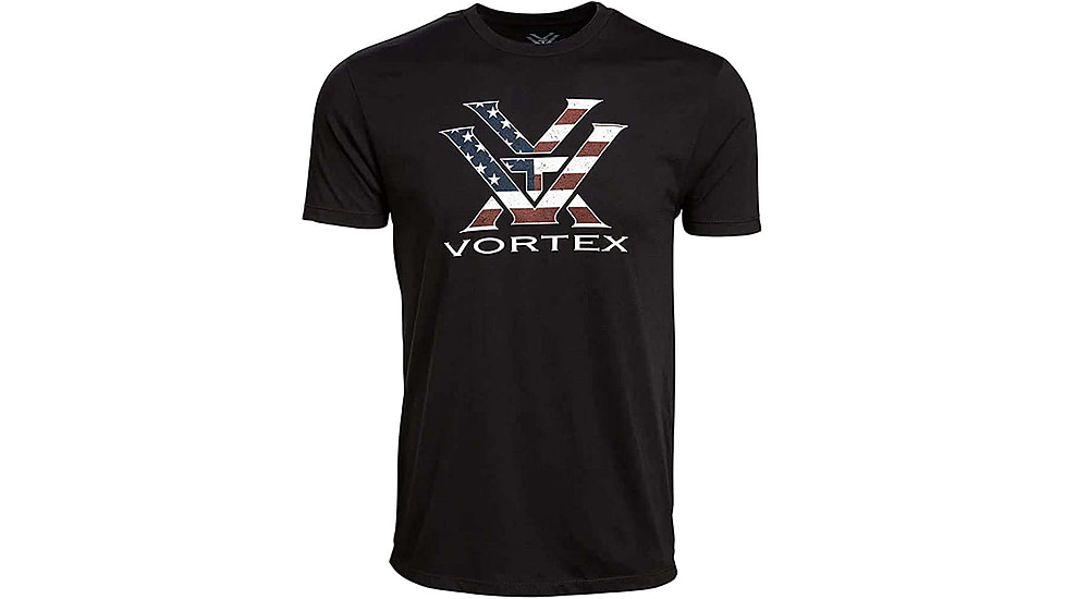 Vortex Stars and Stripes Short Sleeve T-Shirts - Mens, Black, 2XL, 121-13-BLK2X