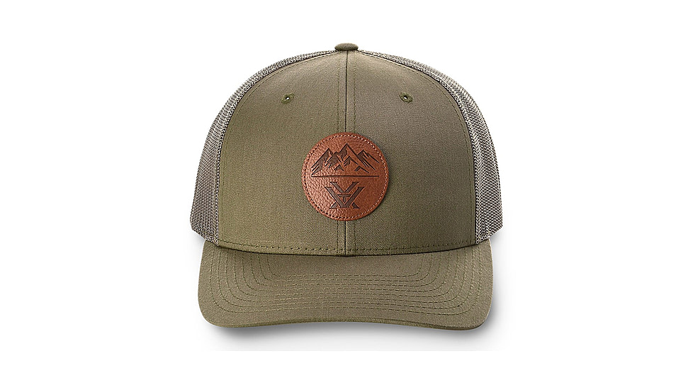 Vortex Three Peaks Cap w/Leather Patch - Mens, Green, One Size, 121-01-LOD