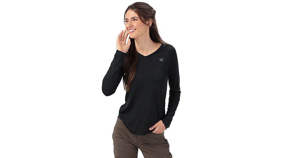 Vortex Weekend Rucker Long Sleeve Tops - Womens, Black, M, 121-26-BLKM