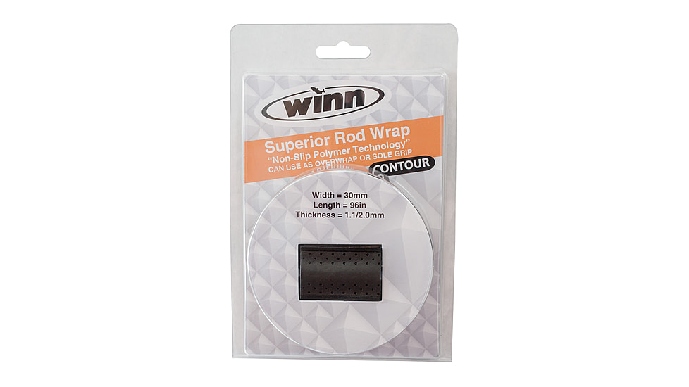 Winn Grips CONTOUR Rod Grip Overwrap, 96in L,30mmW, Black All-Weather-Durable WD Polymer Material, OWC11-BK