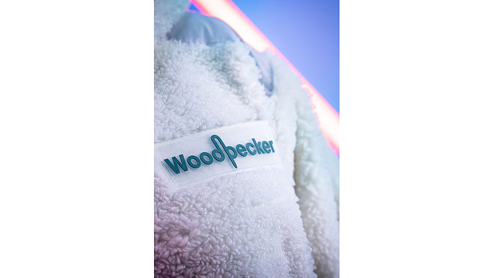Woodpecker Teddy Fleece Hoodie, Cream, S, WPU002A-CRE-S