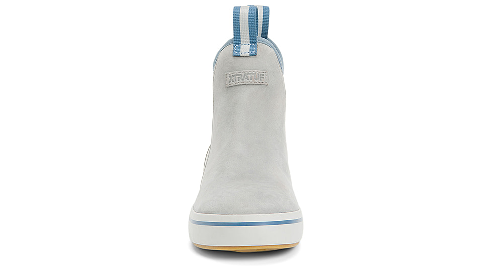 Xtratuf Leather 6 in Ankle Deck Boot - Womens, Gray/Isa Dolphin/Blue Mirage/Waveprint, 6, XWAL-1BG-GRY-060