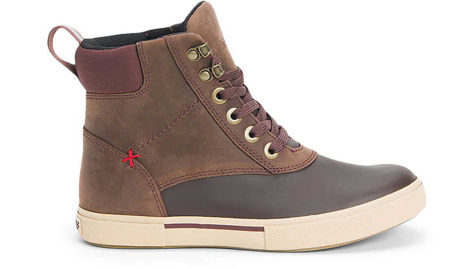 Xtratuf Leather Ankle Deck Boot Lace Shoe - Womens, Brunette/Rum Raisin, 7, LALW-900-BRN-070
