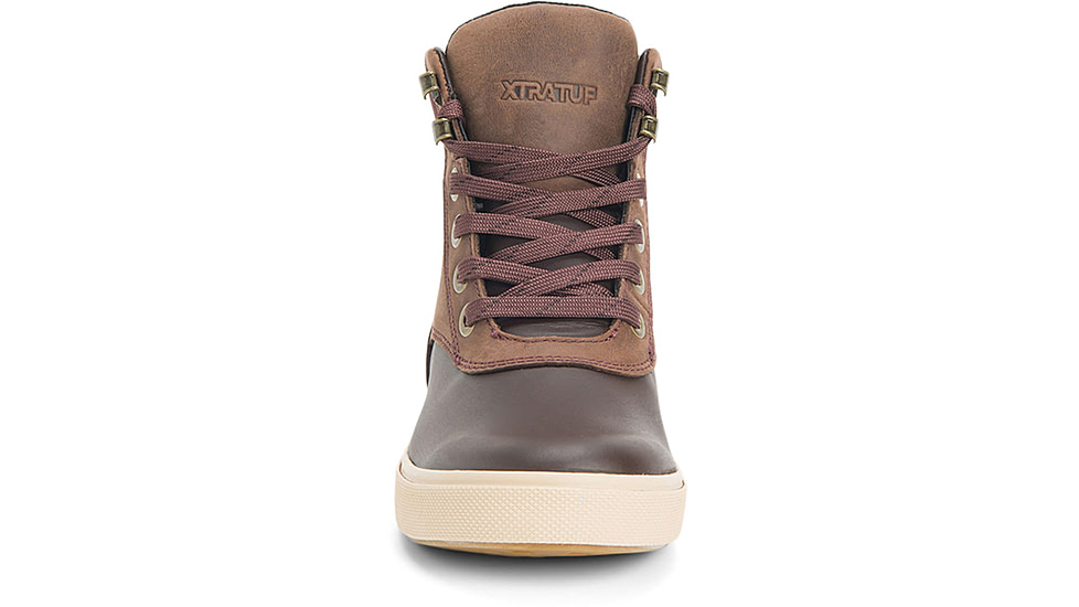 Xtratuf Leather Ankle Deck Boot Lace Shoe - Womens, Brunette/Rum Raisin, 7, LALW-900-BRN-070