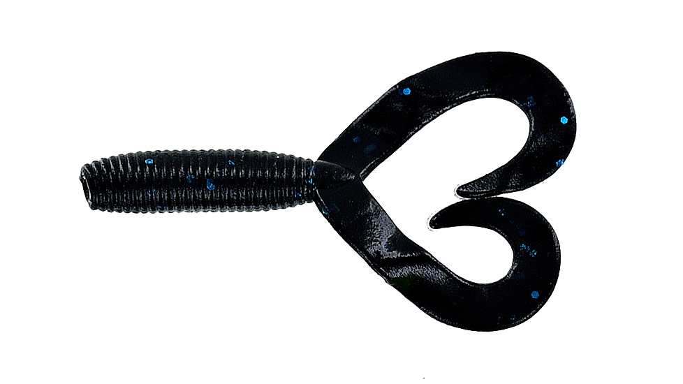 Yamamoto Baits Double Tail Grub, 10, 4in, Black-Blue, YAM-15-20-021