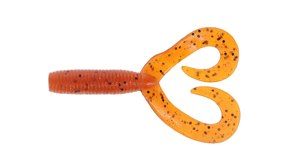 Yamamoto Baits Double 4in Tail Grub, 10 pack, Fire Craw, YAM-15-20-9003