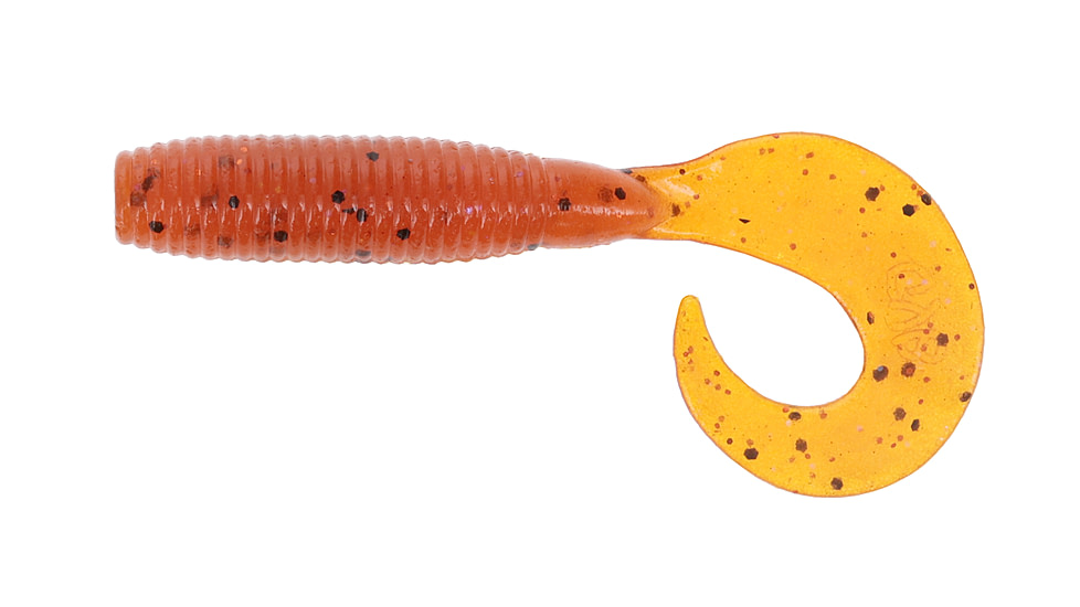 Yamamoto Baits  Single Tail Grub, 20, 4in, Fire Craw, YAM-40-20-9003