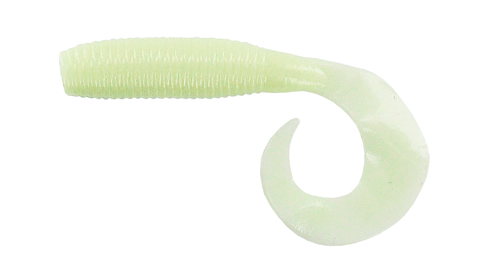 Yamamoto Baits  Single Tail Grub, 20, 4in, Luminuous White, YAM-40-20-038