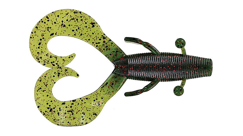 Yamamoto Baits Cowboy Creature Bait, 4in, 7pk, Watermelon w/Black &amp; Red Flake, 136-07-208