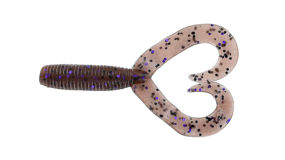 Yamamoto Baits Double Tail Grub 4in, 20pk, Cinnamon/Black/Purple, 15-20-221