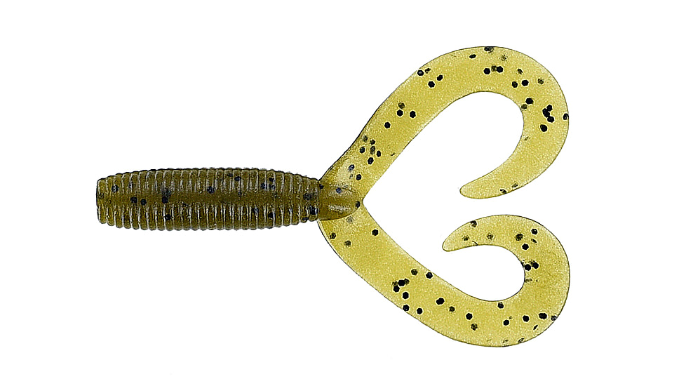 Yamamoto Baits Double Tail Grub 4in, 20pk, Green Pumpkin with Black, 15-20-297