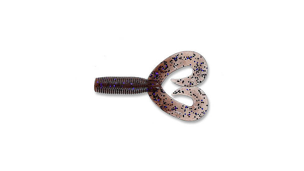 Yamamoto Baits Double Tail Grub 5in, 20pk, Cinnamon with Black &amp; Purple, 16-20-221