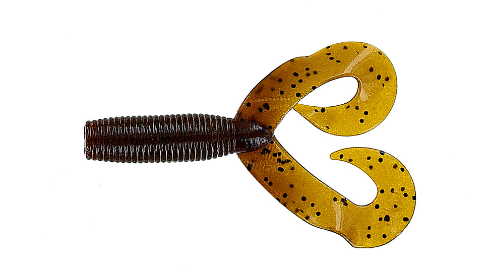 Yamamoto Baits Double Tail Grub 5in, 20pk, Dark Pumpkin with Black, 16-20-286