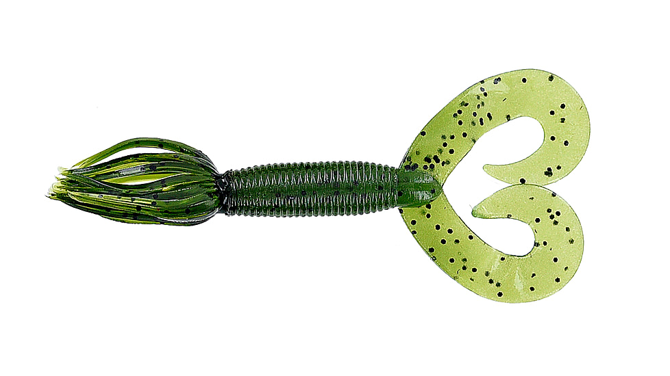 Yamamoto Baits Double Tail Hula Grub, 5in, 10pk, Fading Watermelon/Black Flake, 97-10-194J