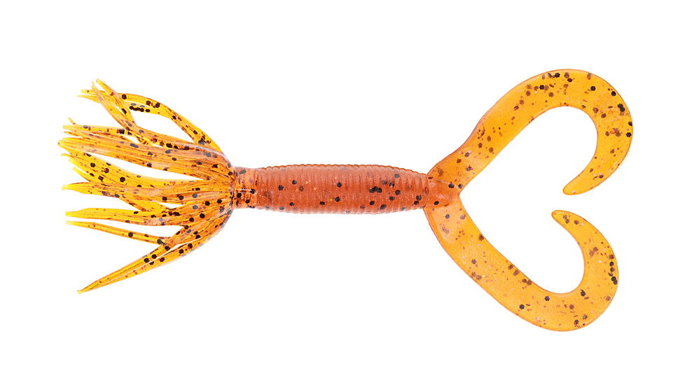 Yamamoto Baits Double Tail Hula Grubs - 10 Packs, Fire Craw, YAM-93-10-9003