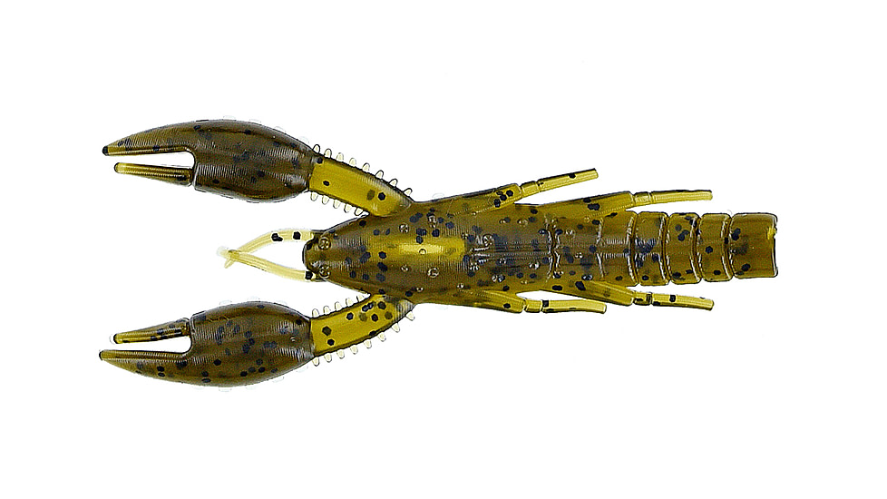Yamamoto Baits PsychoDad Crawdad Bait, 4in, 5pk, Green Pumpkin with Large Black, 3K-05-297