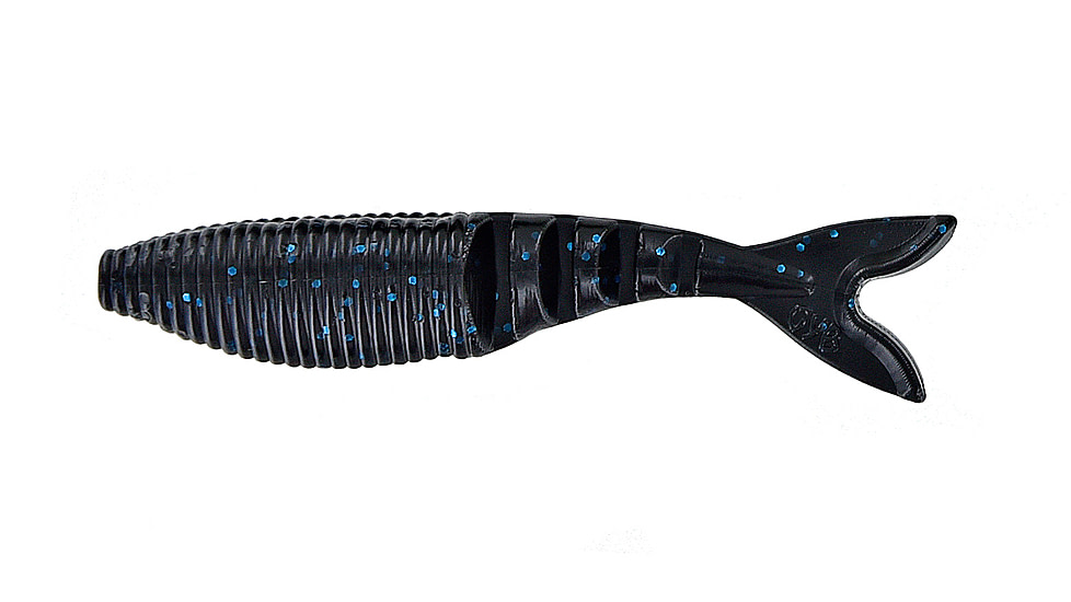 Yamamoto Baits Zako Swimbaits, 6 Pack, 4in, Black w/Large Blue Flake, YAM-134-06-021