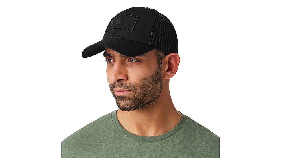 Yeti Core Patch Trucker Hat Black on Black, Black, One Size, 21023005558