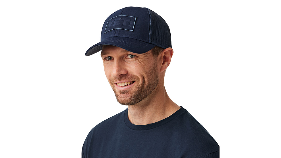 Yeti Core Patch Trucker Hat Navy on Navy, Navy, One Size, 21023005559