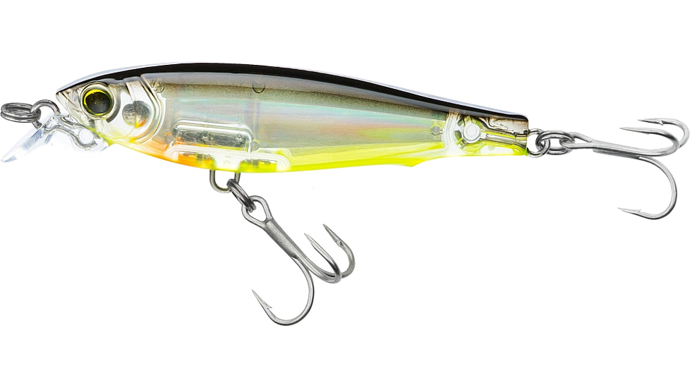 Yo-Zuri 3D Inshore Fingerling Suspending Lure, 100mm, 4in, Black Silver Chartreuse, R1410 BSCL