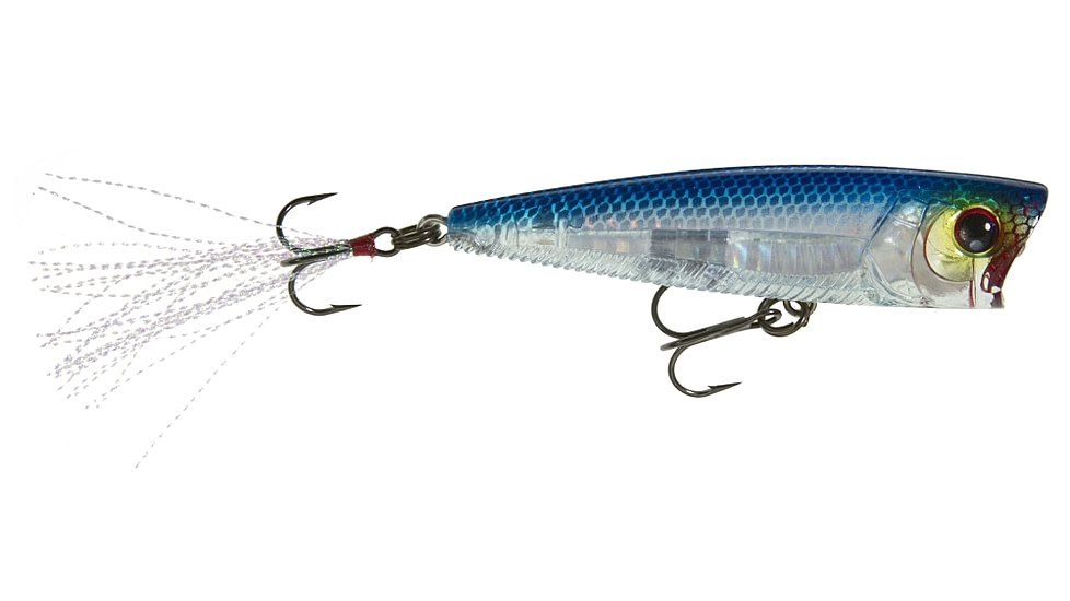 Yo-Zuri 3DB Popper Lure, 75mm, Prism Silver Blue, R1101 PSB