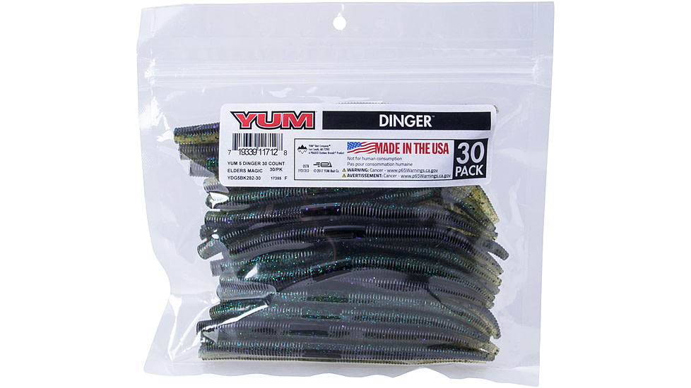 Yum Dinger Bulk Bait, 5in, Elders Magic, YDG5BK282-30