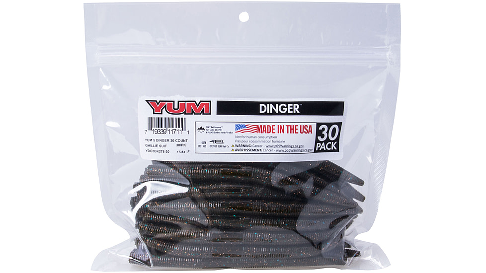 Yum Dinger Bulk Bait, 5in, Ghillie Suit, YDG5BK278-30