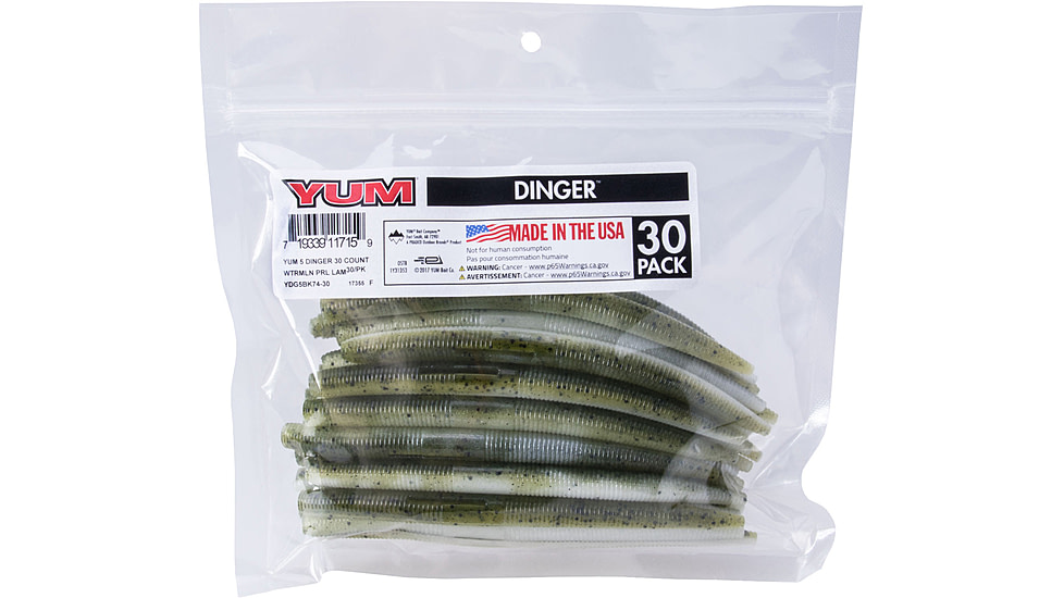 Yum Dinger Bulk Bait, 5in, Watermelon Pearl Laminate, YDG5BK74-30