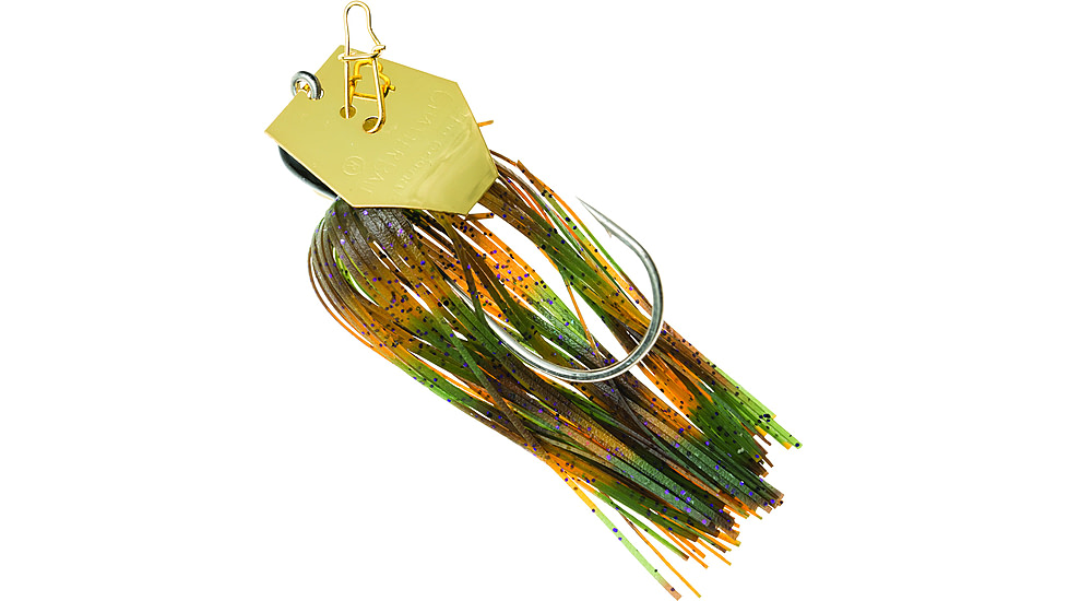 Z-man Original Chatterbait Bladed Swim Jig, 4-1/2in, 3/8oz, Green Pumpkin Purple, 5/0 Hook, CB38-70