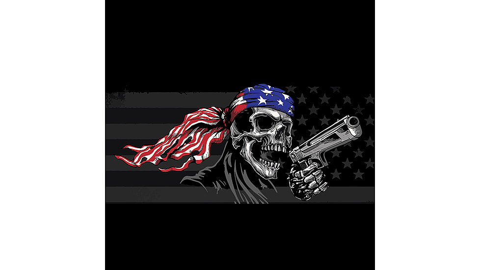 Zan Headgear Cotton Flydanna, One Size, USA Gun Skull, Z711