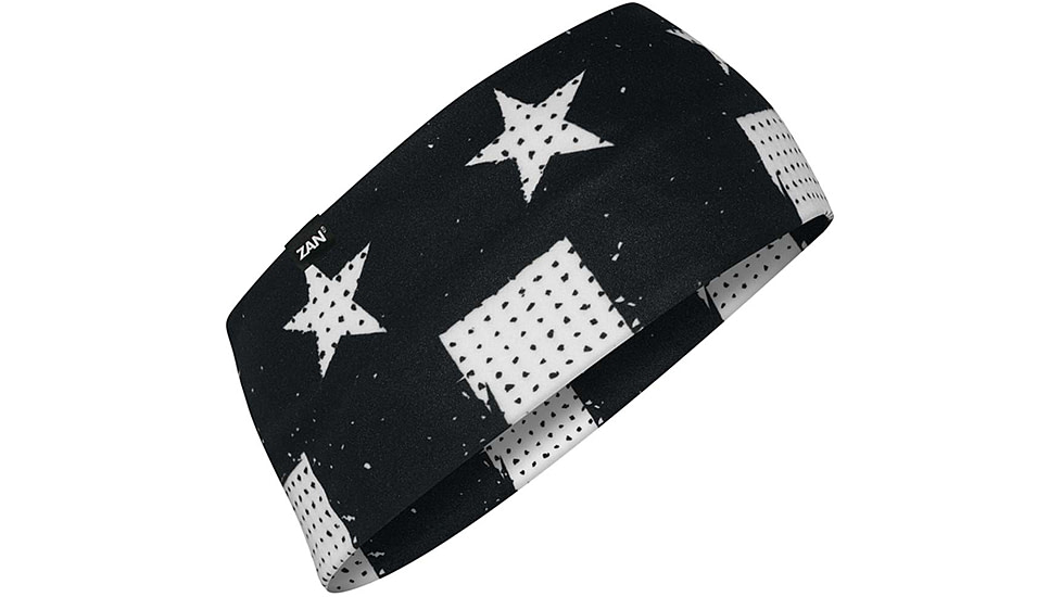 Zan Headgear SportFlex Headband, Black/White Flag, HBL091