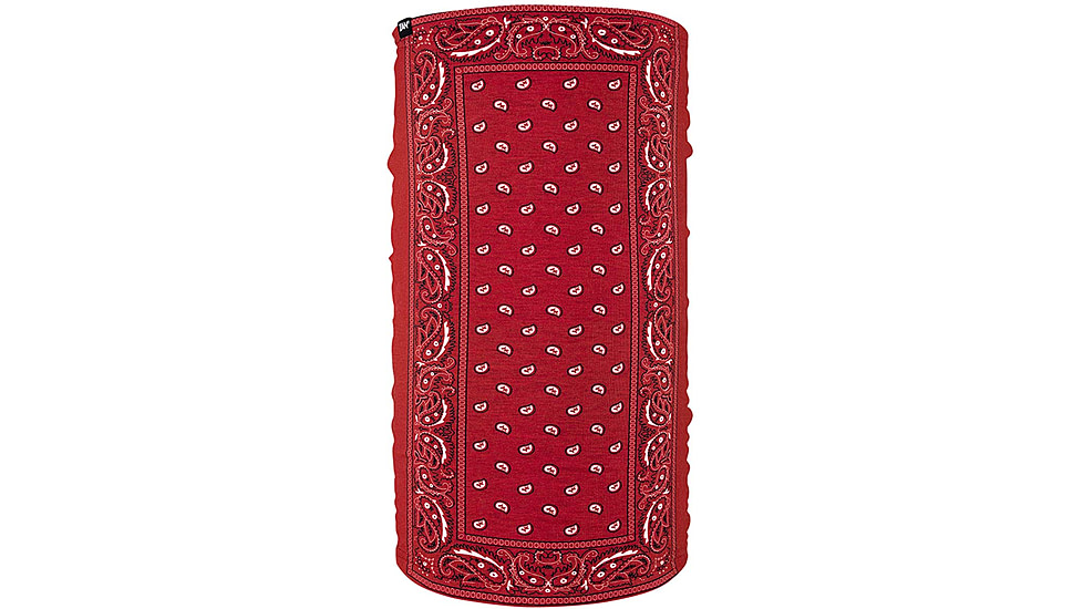 Zan Headgear Fleece Lined Motley Tube, Red Paisley, Fleece, TF106