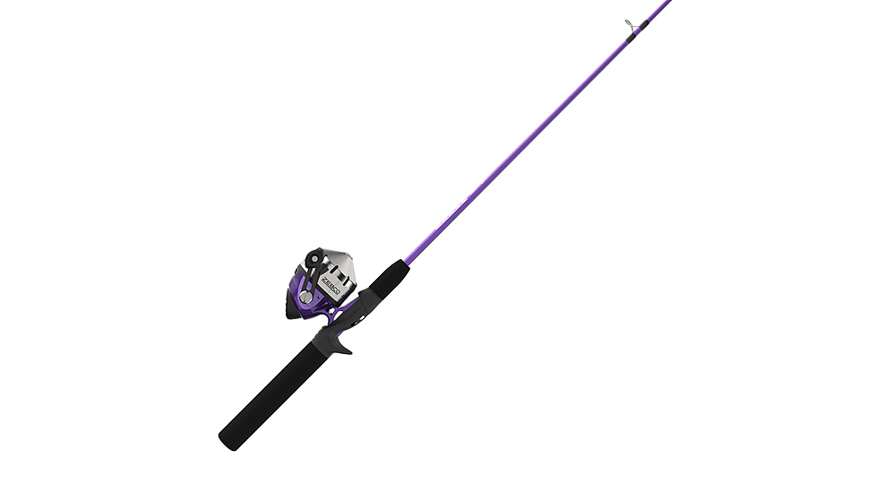 Zebco 202 ZeeBee Spincast Reel and Rod Combo, 5ft 6in Rod, Med-Light, Mod-Fast, SZ 30 Reel, RH Retrieve, 29-PC Eagle Claw Tackle Kit, Purple, 202ZB2EC562ML.FB4