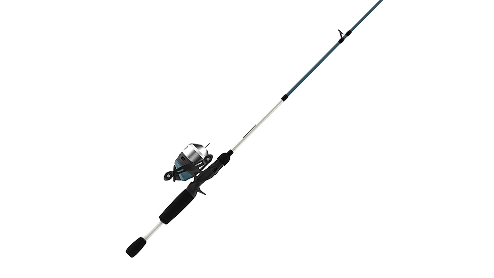 Zebco 33 Custom-Z Spincast Reel and Rod Combo, 6ft 6in 2-PC Telescopic Rod, Medium, Fast, SZ 30 Reel, 4.1-1 Ratio, 14-PC Strike King Tackle Kit, Silver/Blue, 33CZ1SK662M.FB4