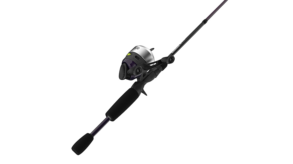 Zebco 33 Custom-Z Spincast Reel and Rod Combo, 6ft 6in 2-PC Telescopic Rod, Medium, Fast, SZ 30 Reel, 4.1-1 Ratio, 2-PC Strike King Tackle Kit, Silver/Purple, 33CZ2SK662M.FB4