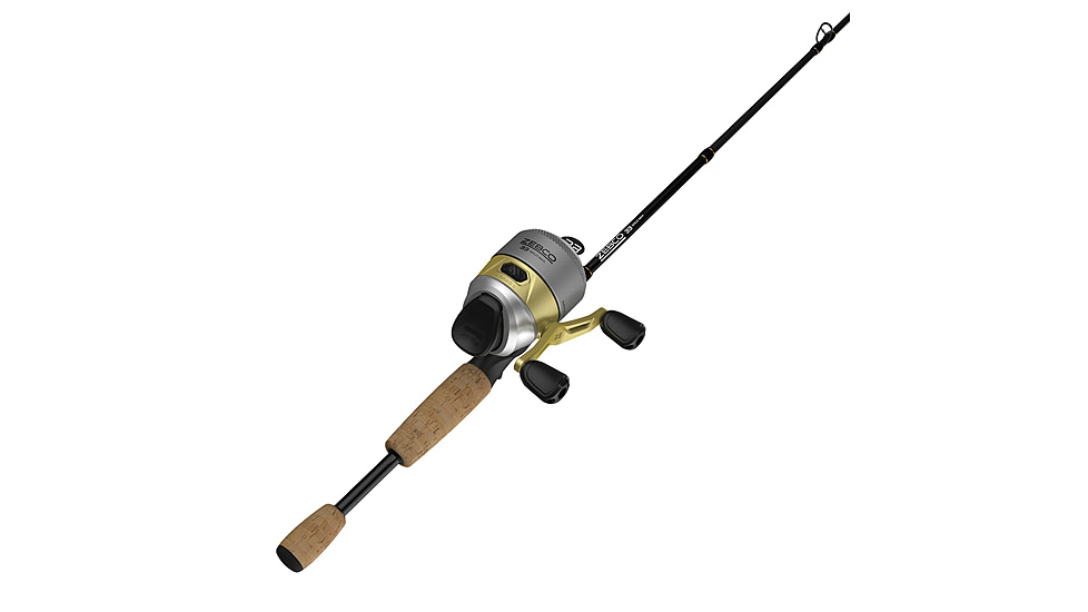 Zebco 33 Gold Max Spincast Reel and Rod Combo, 6ft 6in 2-PC Fiberglass Rod w/ Cork Handle, QuickSet Anti-Reverse Reel, Silver/Gold, 33MXG662MHA.NS4
