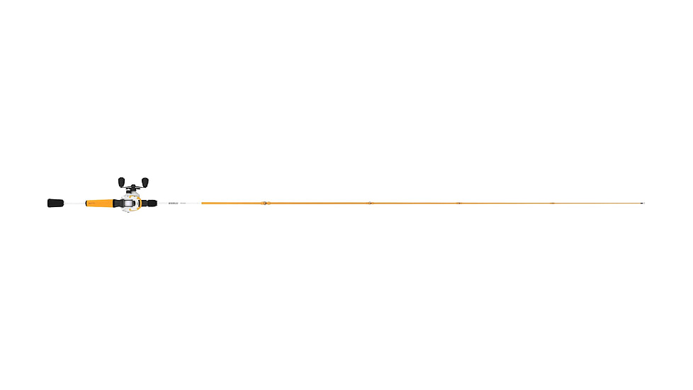 Zebco Roam Baitcast Reel and Rod Combo, 6ft 6in 2-PC Fiberglass Pole w/ Split-Grip MaxTac Handle, Lightweight Graphite Frame, LH Retrieve, Orange, ROAMOR101662MH.NS3