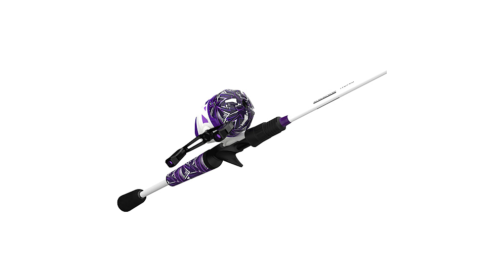 Zebco Roam Spincast Reel and Rod Combo, 6ft 2-PC Fiberglass Pole, ComfortGrip Handle, QuickSet Anti-Reverse Reel, Pre-Spooled w/ 10lb Zebco Line, Purple, ROAMPR3602M.NS3