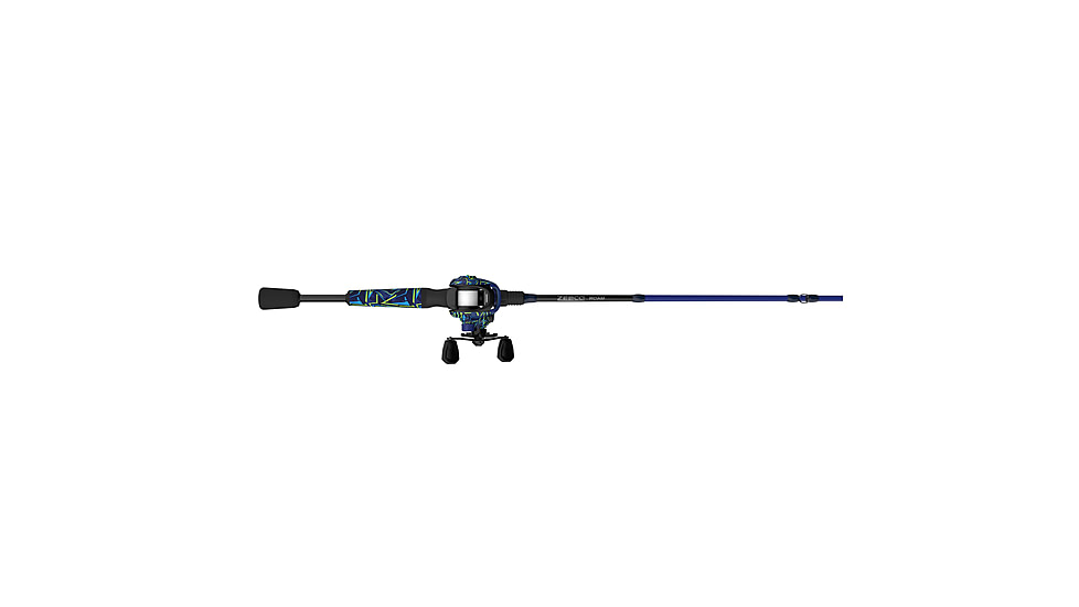 Zebco Roam Baitcast Reel and Rod Combo, 6ft 6in 2-PC Fiberglass Pole w/ Split-Grip MaxTac Handle, Lightweight Graphite Frame, RH Retrieve, Blue/Green, ROAMBG100662MH.NS3