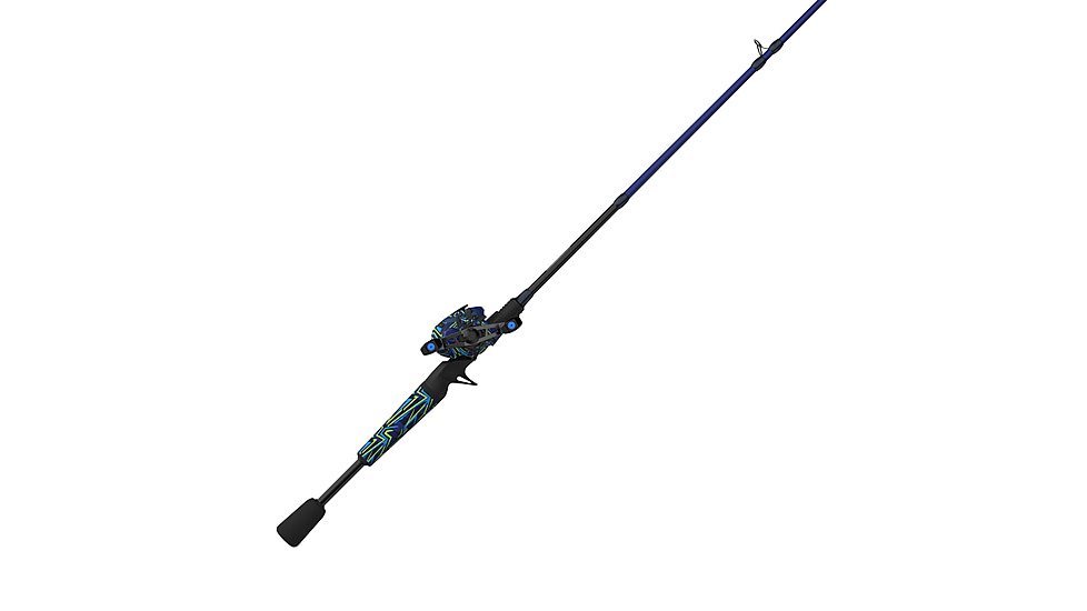 Zebco Roam Baitcast Reel and Rod Combo, 6ft 6in 2-PC Fiberglass Pole w/ Split-Grip MaxTac Handle, Lightweight Graphite Frame, RH Retrieve, Blue/Green, ROAMBG100662MH.NS3