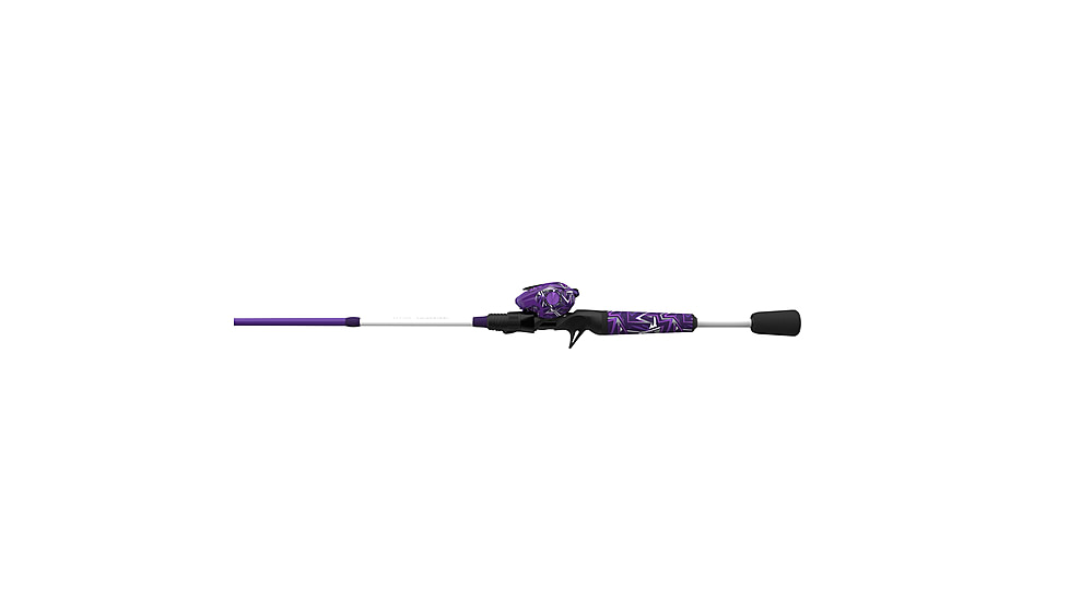 Zebco Roam Baitcast Reel and Rod Combo, 6ft 6in 2-PC Fiberglass Pole w/ Split-Grip MaxTac Handle, Lightweight Graphite Frame, RH Retrieve, Purple, ROAMPR100662MH.NS3