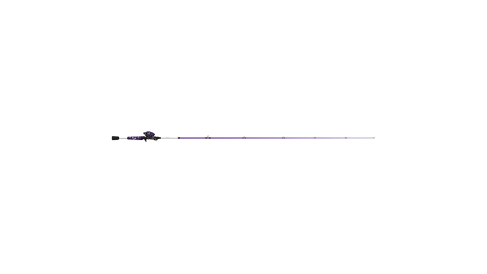 Zebco Roam Baitcast Reel and Rod Combo, 6ft 6in 2-PC Fiberglass Pole w/ Split-Grip MaxTac Handle, Lightweight Graphite Frame, RH Retrieve, Purple, ROAMPR100662MH.NS3