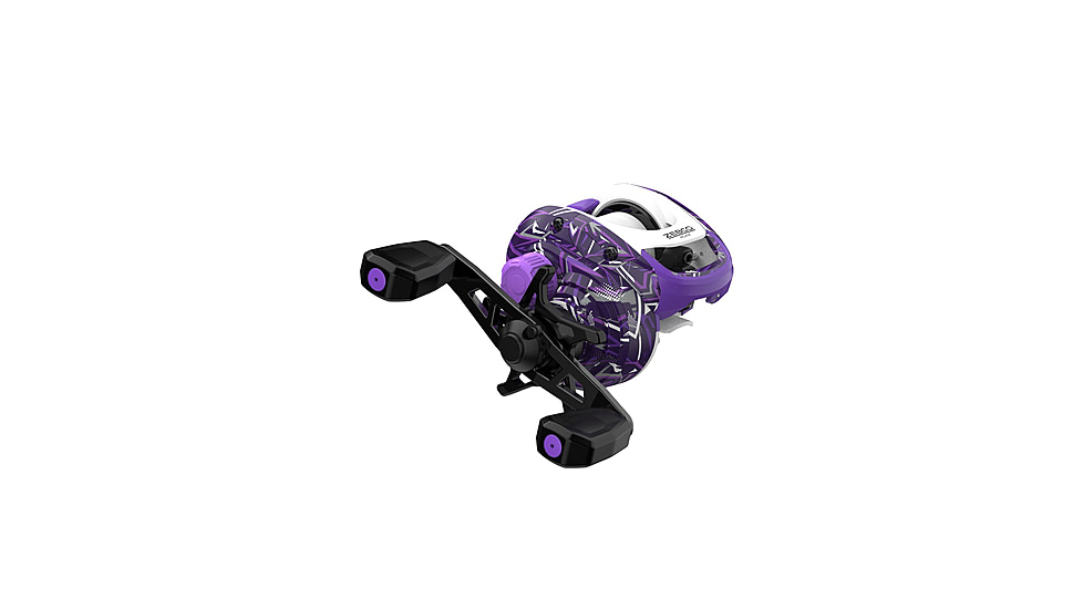Zebco Roam Baitcast Reel and Rod Combo, 6ft 6in 2-PC Fiberglass Pole w/ Split-Grip MaxTac Handle, Lightweight Graphite Frame, RH Retrieve, Purple, ROAMPR100662MH.NS3