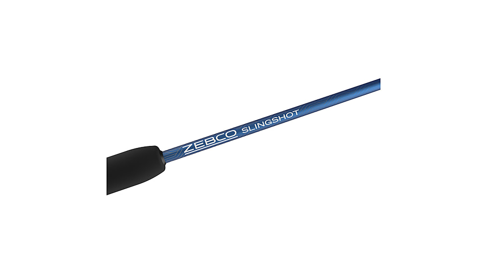 Zebco Slingshot Spinning Reel and Rod Combo, 6ft 2-PC Pole, SZ 20 Reel, Changeable Righ/Left Retrieve, Pre-Spooled w/ 8lb Zebco Cajun Line, Blue, SLSPBL602ML.NS4